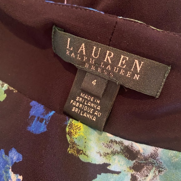 Ralph Lauren Black Floral Print Dress - Picture 6 of 7